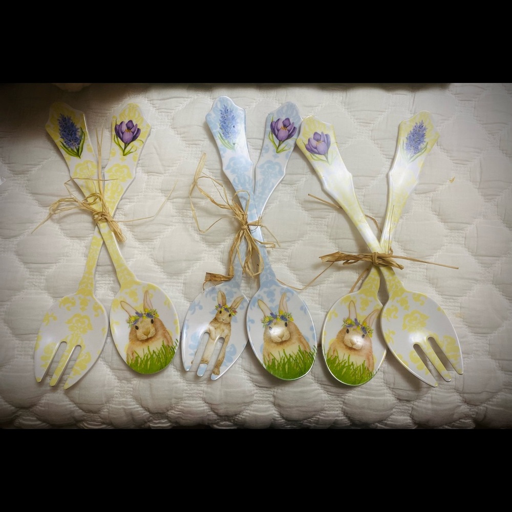 3 EASTER SPOON AND FORK SETS